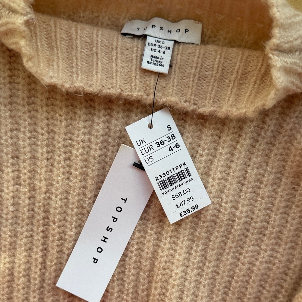 Topshop Beige and Brown Striped Sweater - Picture 3 of 4